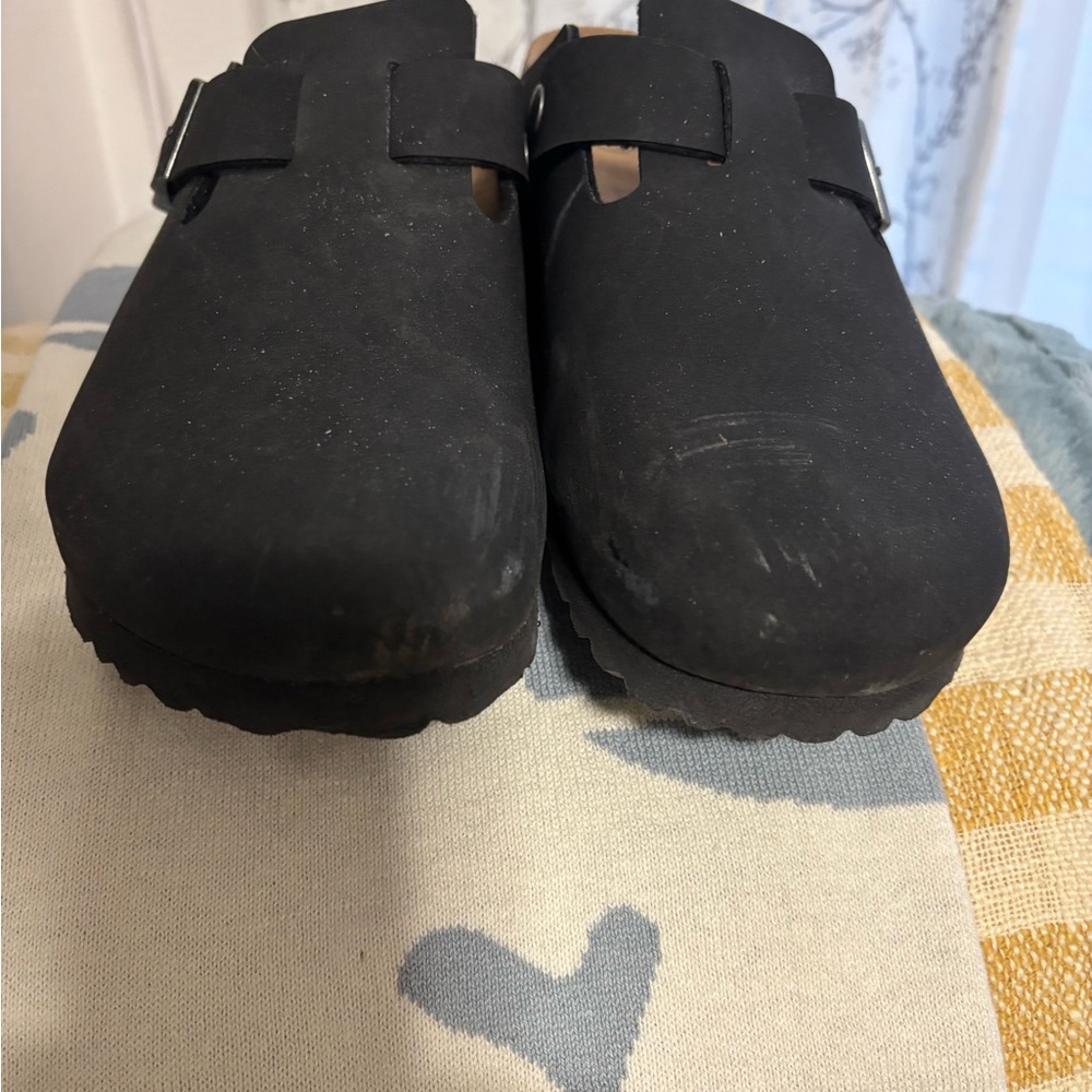 Birkenstock Boston clog black suede vegan 41 narrow